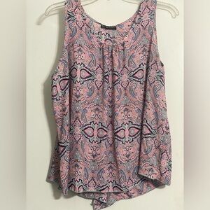 Chic Paisley Sleeveless Top in Pink and Blue